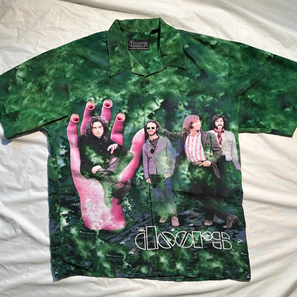 Vintage The Doors 2002 Dragonfly Clothing Company Short Sleeve Shirt Sz XL